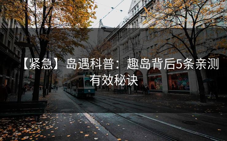 【紧急】岛遇科普：趣岛背后5条亲测有效秘诀