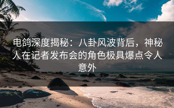 电鸽深度揭秘：八卦风波背后，神秘人在记者发布会的角色极具爆点令人意外